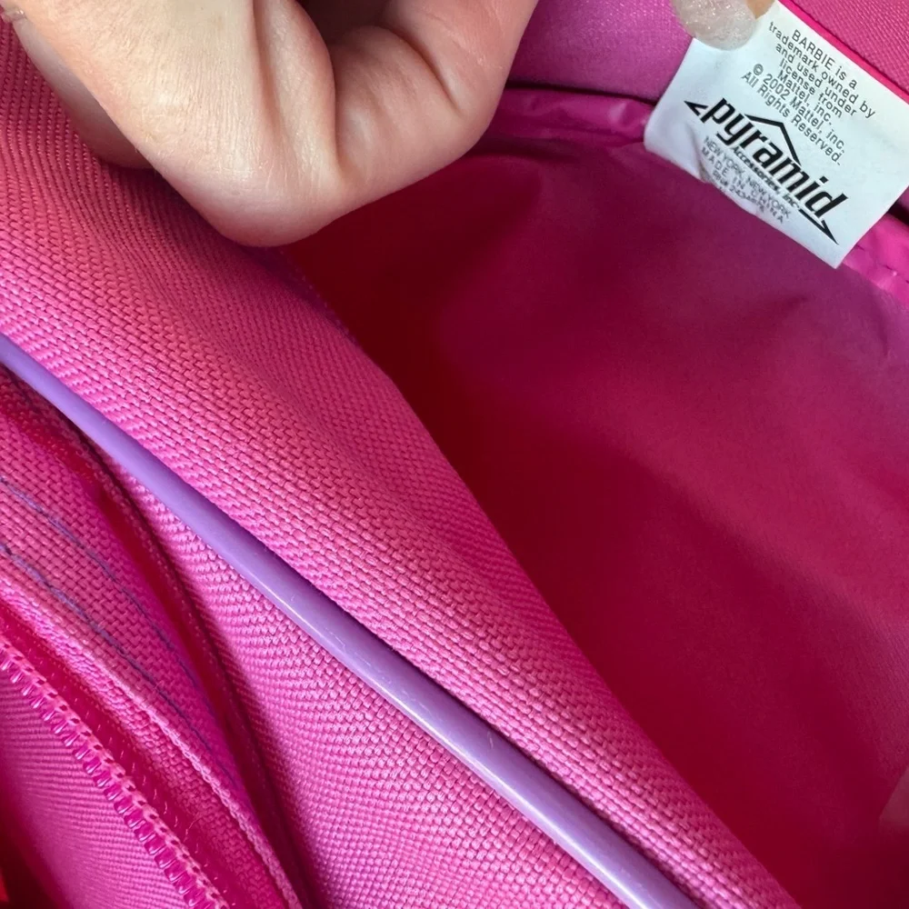 Vintage 2002 Barbie Pink Rainbow Heart Backpack | Y2K Barbie Licensed Book Bag